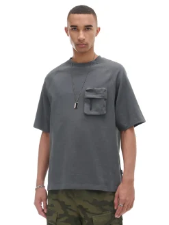 Cropp Koszulki*Szara koszulka z kieszenią szary