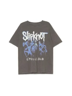 Cropp Koszulki, Topy*Szara koszulka z nadrukiem Slipknot szary