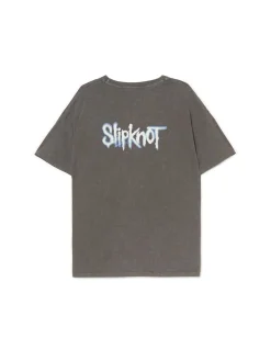 Cropp Koszulki, Topy*Szara koszulka z nadrukiem Slipknot szary