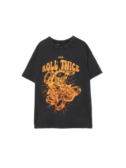 Cropp Koszulki, Topy*Szara koszulka z nadrukiem kości szary