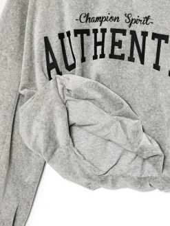 Cropp Bluzy|Sety*Szara krótka bluza boxy jasnyszary