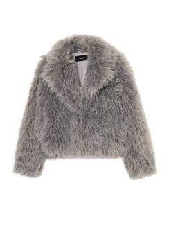 Cropp Kożuszki, Futerka|Kurtki, Płaszcze*Szara kurtka z imitacji futra szary