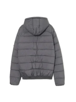 Cropp Kurtki Zimowe|Kurtki, Płaszcze*Szara pikowana kurtka z kapturem szary