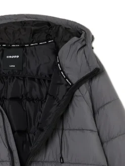 Cropp Kurtki Zimowe|Kurtki, Płaszcze*Szara pikowana kurtka z kapturem szary