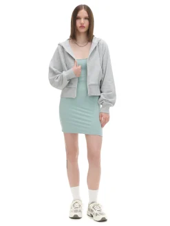 Cropp Bluzy*Szara rozpinana bluza z kapturem jasnyszary