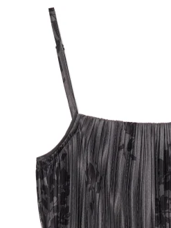 Cropp Sukienki, Kombinezony*Szara sukienka midi w kwiaty zielony