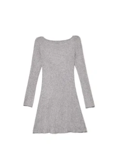 Cropp Sukienki, Kombinezony*Szara sukienka mini z długimi rękawami szary