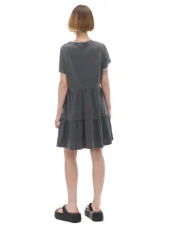 Cropp Sukienki, Kombinezony*Szara sukienka mini z marszczeniami szary