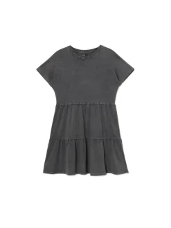 Cropp Sukienki, Kombinezony*Szara sukienka mini z marszczeniami szary