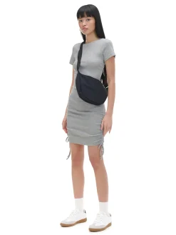 Cropp Sukienki, Kombinezony*Szara sukienka z ozdobnym marszczeniem jasnyszary