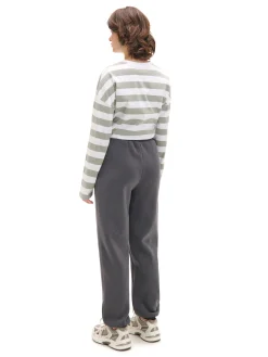 Cropp Spodnie*Szare dresowe joggery z nadrukiem szary