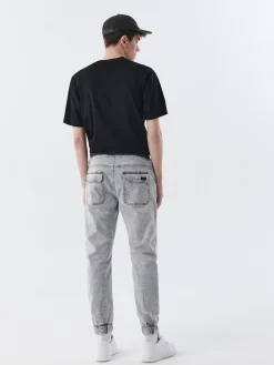 Cropp Jeansy*Szare jeansowe joggery jasnyszary
