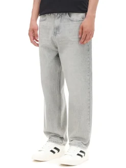 Cropp Jeansy*Szare jeansy loose jasnyszary