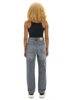 Cropp Jeansy*Szare jeansy mom z wysokim stanem szary