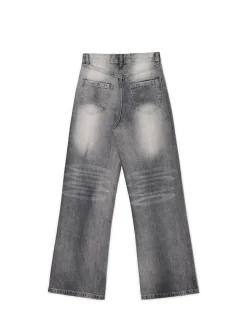 Cropp Jeansy*Szare jeansy retro wide leg jasnyszary