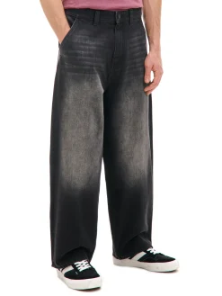 Cropp Jeansy*Szare jeansy skater z efektem sprania szary