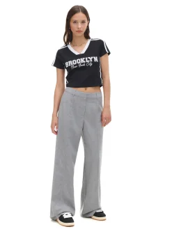 Cropp Spodnie*Szare spodnie tailoring szary