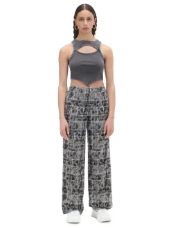 Cropp Spodnie*Szare spodnie w marmurkową kratę szary