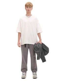 Cropp Spodnie*Szare spodnie z paskiem szary