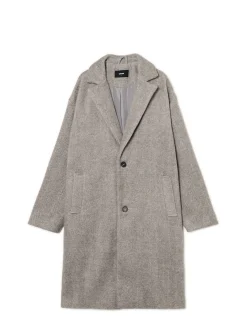 Cropp Kurtki Zimowe|Kurtki, Płaszcze*Szary płaszcz w jodełkę jasnyszary