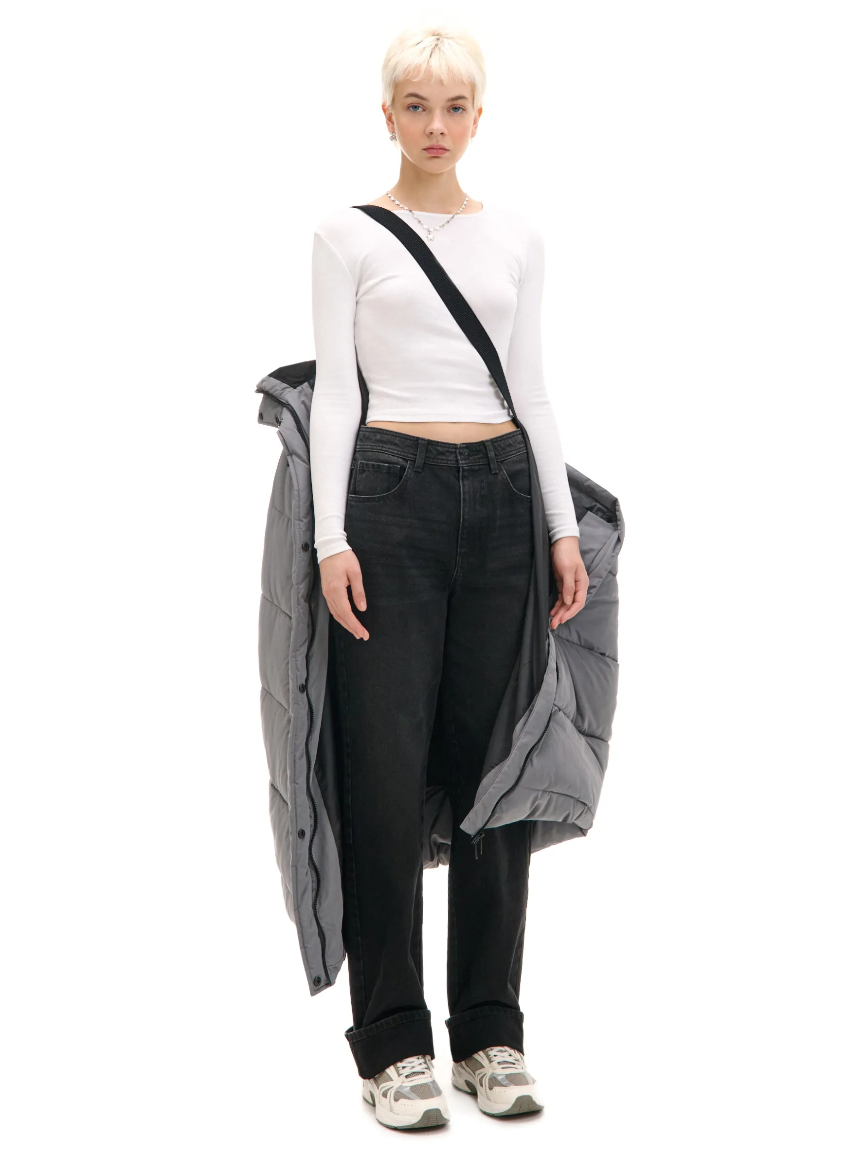 Cropp Kurtki, Płaszcze*płaszcz z kapturem szary