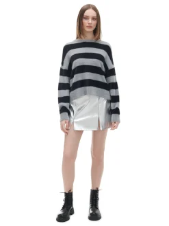 Cropp Swetry*sweter w czarne paski szary