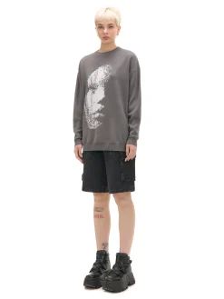 Cropp Swetry*sweter z artystycznym nadrukiem szary