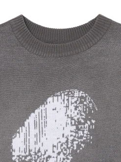 Cropp Swetry*sweter z artystycznym nadrukiem szary