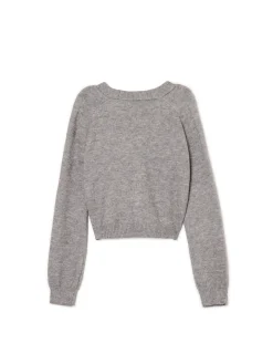 Cropp Swetry*sweter z ozdobnymi kokardami szary