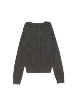 Cropp Swetry*sweter z prążkowanej dzianiny szary