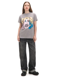 Cropp Koszulki, Topy*Szary T-shirt oversize Harley Quinn jasnyszary
