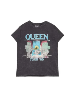 Cropp Koszulki, Topy*T-shirt z nadrukiem Queen szary