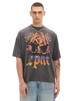 Cropp Koszulki|Unisex*T-shirt z nadrukiem Tupac UNISEX szary