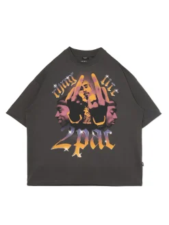 Cropp Koszulki|Unisex*T-shirt z nadrukiem Tupac UNISEX szary