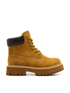 Cropp Botki, Trzewiki*Sznurowane botki na zimę brązowy