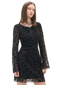 Cropp Sukienki, Kombinezony*Szyfonowa sukienka mini w kwiaty czarny