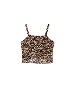Cropp Koszulki, Topy*Top na ramiączkach w panterkę beżowy