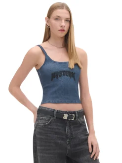 Cropp Koszulki, Topy*Top z napisem niebieski