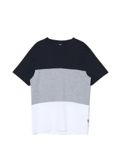 Cropp Koszulki*Trójkolorowa koszulka w pasy czarny