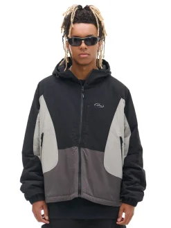 Cropp Kurtki, Płaszcze*Trójkolorowa kurtka z kapturem czarny