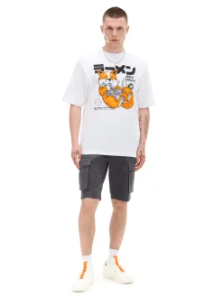 Cropp Koszulki*T-shirt comfort z nadrukiem biały