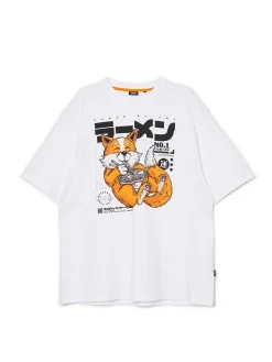 Cropp Koszulki*T-shirt comfort z nadrukiem biały