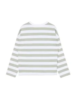 Cropp Unisex|Unisex*T-shirt longsleeve w paski UNISEX zielony