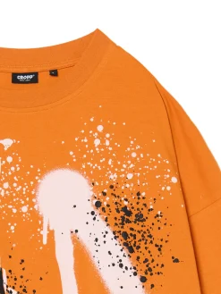 Cropp Koszulki*T-shirt oversize Ekko z Arcane pomarańczowy