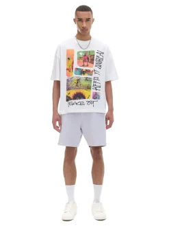 Cropp Koszulki*T-shirt oversize z nadrukiem biały