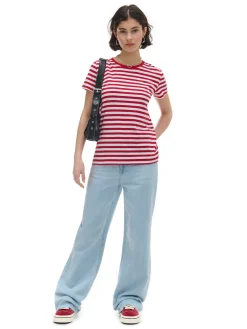 Cropp Koszulki, Topy*T-shirt w czerwono-białe paski czerwony