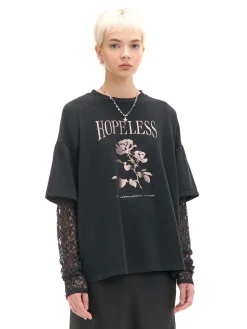 Cropp Koszulki, Topy*T-shirt z ażurowymi rękawami czarny