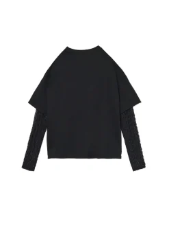 Cropp Koszulki, Topy*T-shirt z ażurowymi rękawami czarny