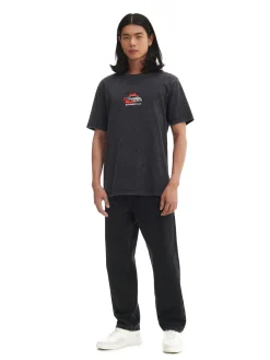 Cropp Koszulki*T-shirt z efektem acid wash czarny