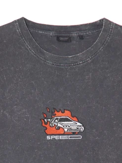 Cropp Koszulki*T-shirt z efektem acid wash czarny